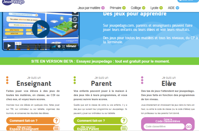 Entraînements sur le site jeuxpedago ! Ecole St Hilaire L'Ile d'Elle